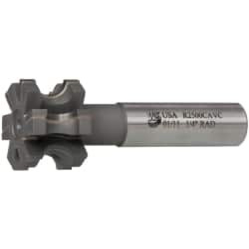 Whitney Tool 1/4 Radius, 1-1/2 Cut Diam, 1/2 Circle Diam, 1 Cut Width, 3/4 Shank, Concave Radius Cutter Carbide-Tipped, Uncoated, 4 OAL, 6 Teeth, Profile Ground, Weldon Flat 30296 – 01232875
