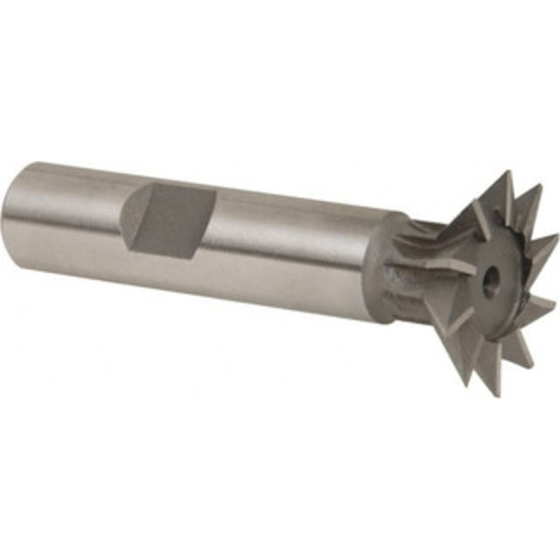 Whitney Tool 45 1 Cut Diam, 1/4 Cut Width, High Speed Steel Dovetail Cutter Uncoated, 1/2 Shank Diam, 2-1/2 Shank Length, 2-1/2 OAL, 10 Teeth, Weldon Flat 10263 – 05041249