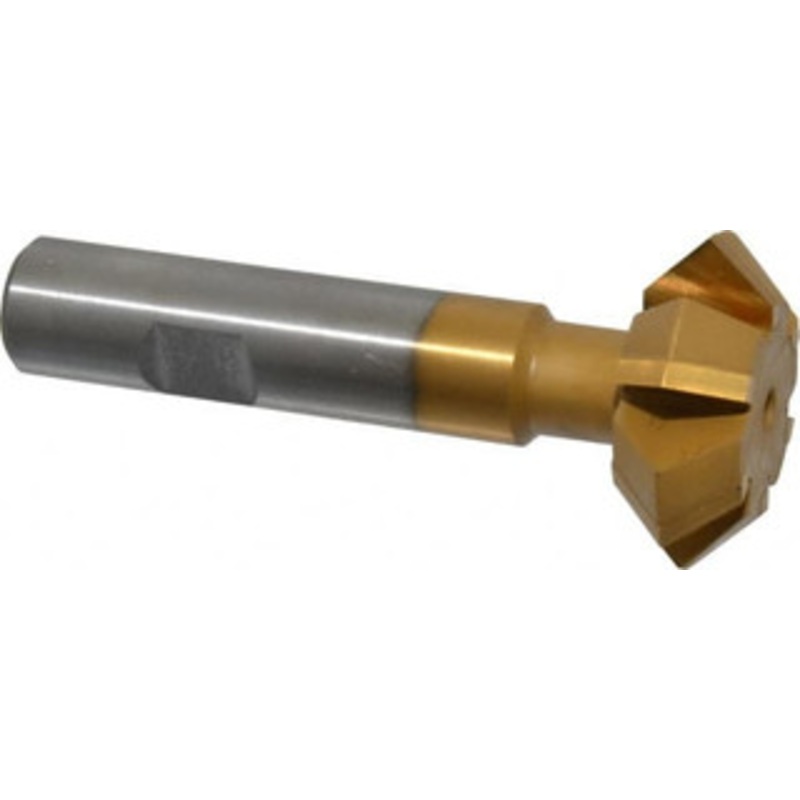 Whitney Tool 1-1/2 1-1/2 Cut Diam, 9/16 Cut Width, 5/8 Shank, Carbide-Tipped Double-Angle Cutter TiN Finish, 6 Teeth, Weldon Flat 35113 – 03025467