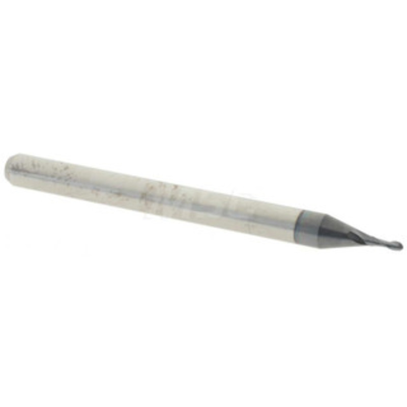 Accupro 0.033 Diam, 0.099 LOC, 2 Flute Solid Carbide Ball End Mill AlTiN Finish, Single End, 1-1/2 OAL, 1/8 Shank Diam, Spiral Flute 6500469 – 52441599