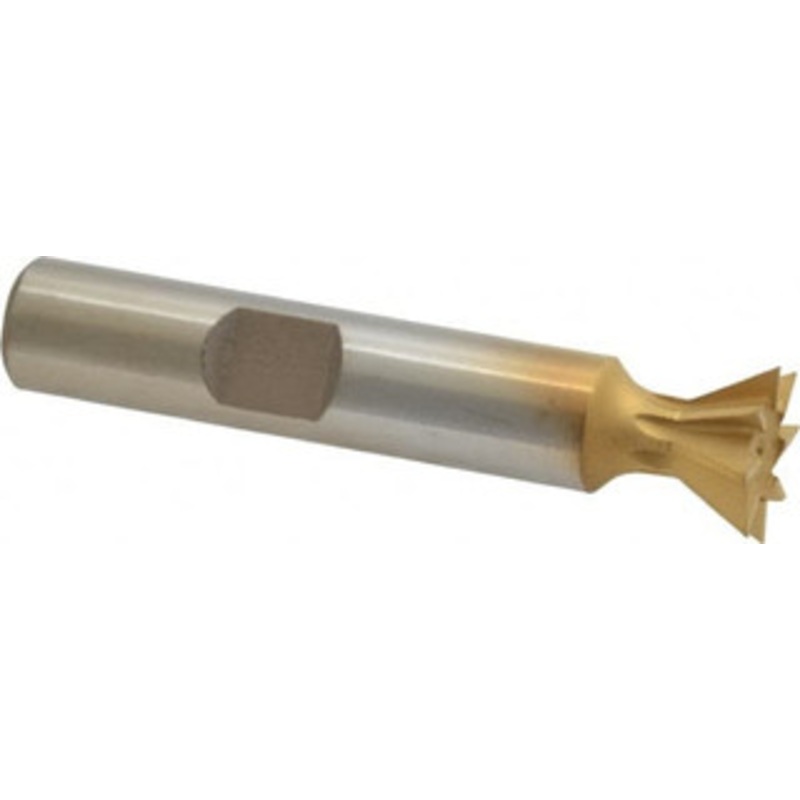 Whitney Tool 60 1/2 Cut Diam, 7/32 Cut Width, High Speed Steel Dovetail Cutter TiN Finish, 3/8 Shank Diam, 2-1/8 OAL, 8 Teeth, Weldon Flat 15269 – 71835326