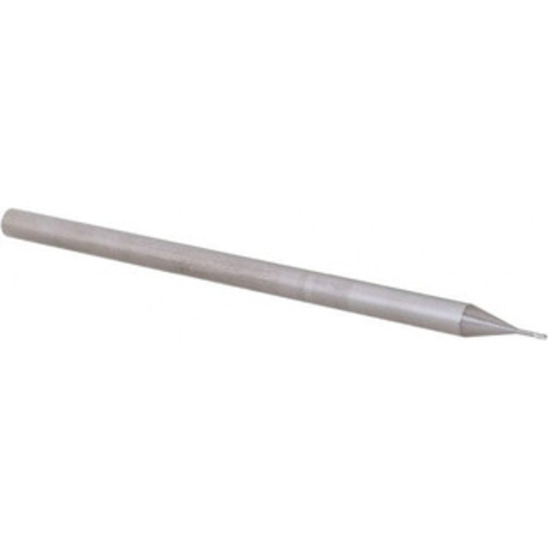 Accupro 0.02 Diam 3 Flute Solid Carbide 0.005 Corner Radius End Mill Uncoated, 2-1/2 OAL, 0.03 LOC, 1/8 Shank Diam, 30 Helix, RH Cut, RH Flute, Centercutting, 0.1 Extended Reach 6503397 – 62779822