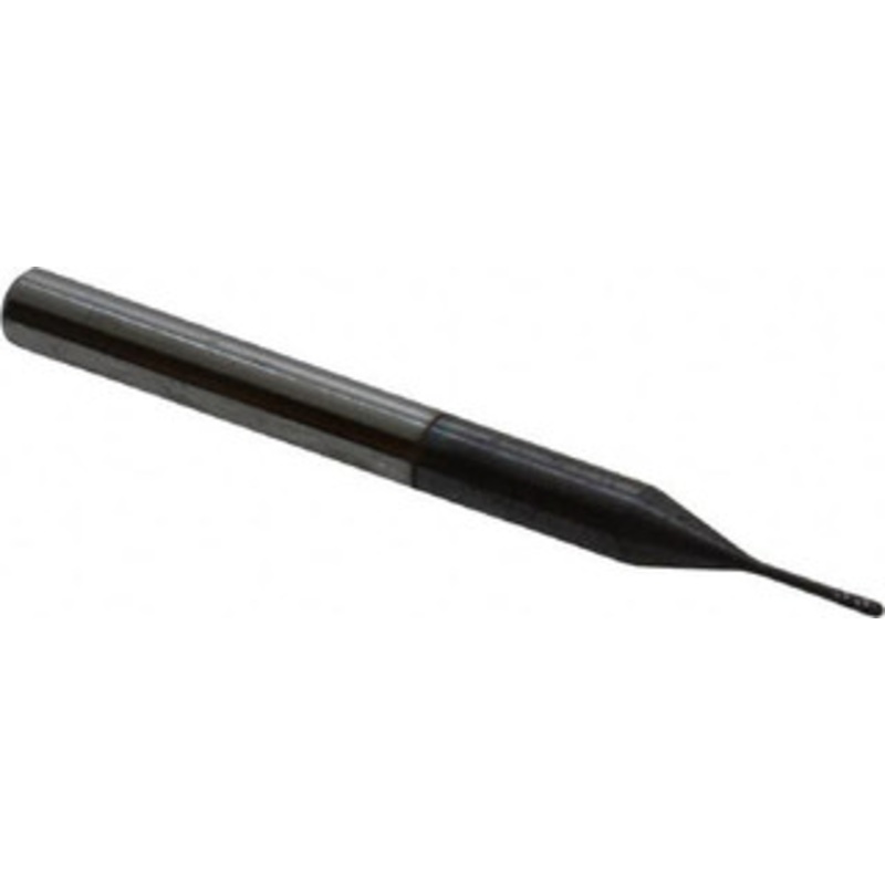 Accupro 0.025 Diam, 0.075 LOC, 4 Flute Solid Carbide Ball End Mill AlTiN Finish, Single End, 1-1/2 OAL, 1/8 Shank Diam, Spiral Flute 6502683 – 64536287