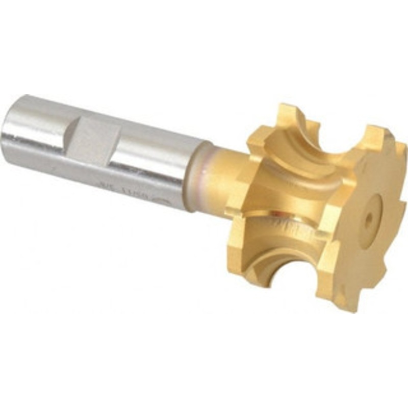 Whitney Tool 3/8 Radius, 1-7/8 Cut Diam, 3/4 Circle Diam, 1-1/4 Cut Width, 3/4 Shank, Concave Radius Cutter High Speed Steel, TiN Finish, 4 OAL, 8 Teeth, Profile Ground, Weldon Flat 15368 – 00069971