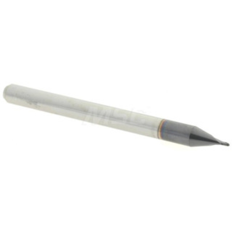 Accupro 0.022 Diam, 0.033 LOC, 2 Flute Solid Carbide Ball End Mill AlTiN Finish, Single End, 1-1/2 OAL, 1/8 Shank Diam, Spiral Flute 6500584 – 52441771