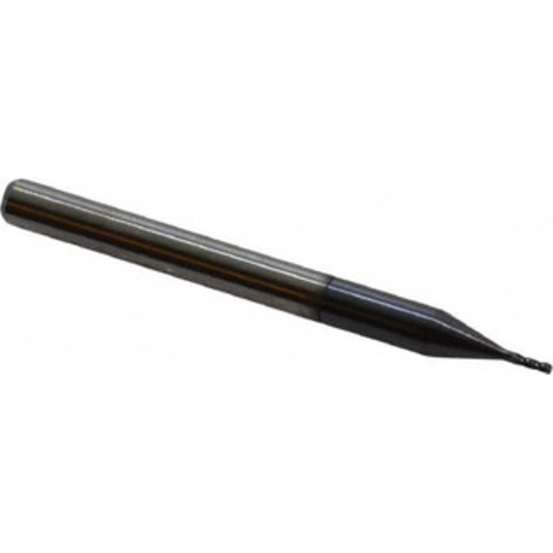 Accupro 0.03 Diam 4 Flute Solid Carbide 0.01 Corner Radius End Mill AlTiN Finish, 1-1/2 OAL, 0.09 LOC, 1/8 Shank Diam, 30 Helix, RH Cut, RH Flute, Centercutting 6503608 – 62755160