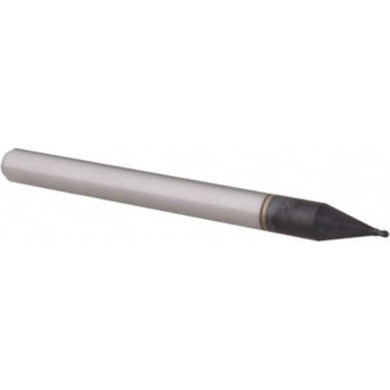 Accupro 0.024 Diam, 0.036 LOC, 4 Flute Solid Carbide Ball End Mill AlTiN Finish, Single End, 1-1/2 OAL, 1/8 Shank Diam, Spiral Flute AP61728069 – 61728069