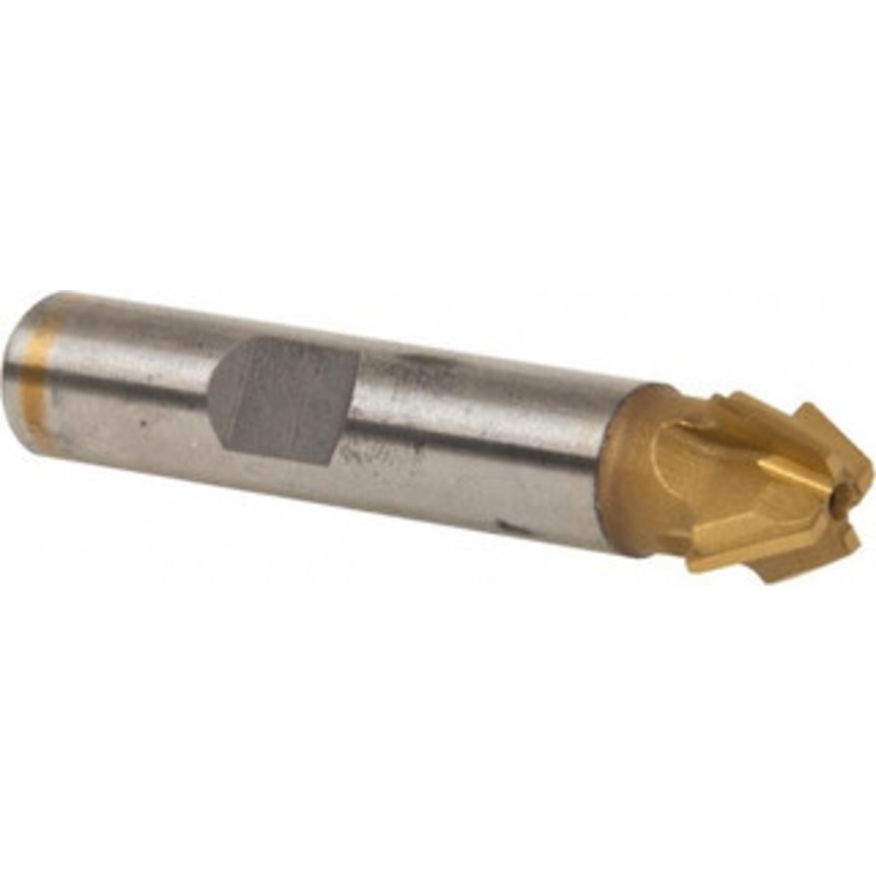 Whitney Tool 1/2 x 7/32 60 4-Tooth Carbide-Tipped Single-Angle Cutter TiN Finish, Right Hand Cut, 2-1/8 OAL, 3/8 Shank Diam, Shank Connection, Weldon Flat 35610 – 03025889
