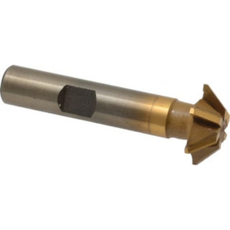 Whitney Tool 3/4 x 3/16 45 6-Tooth Carbide-Tipped Single-Angle Cutter TiN Finish, Right Hand Cut, 2-1/8 OAL, 3/8 Shank Diam, Shank Connection, Weldon Flat 35604 – 03025814