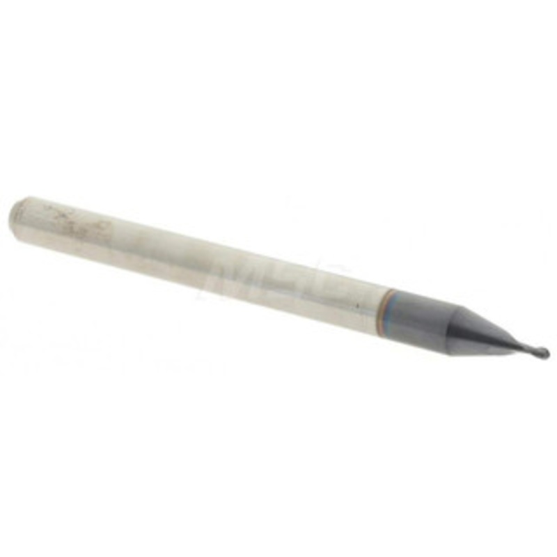 Accupro 0.029 Diam, 0.043 LOC, 2 Flute Solid Carbide Ball End Mill AlTiN Finish, Single End, 1-1/2 OAL, 1/8 Shank Diam, Spiral Flute 6500600 – 52441847