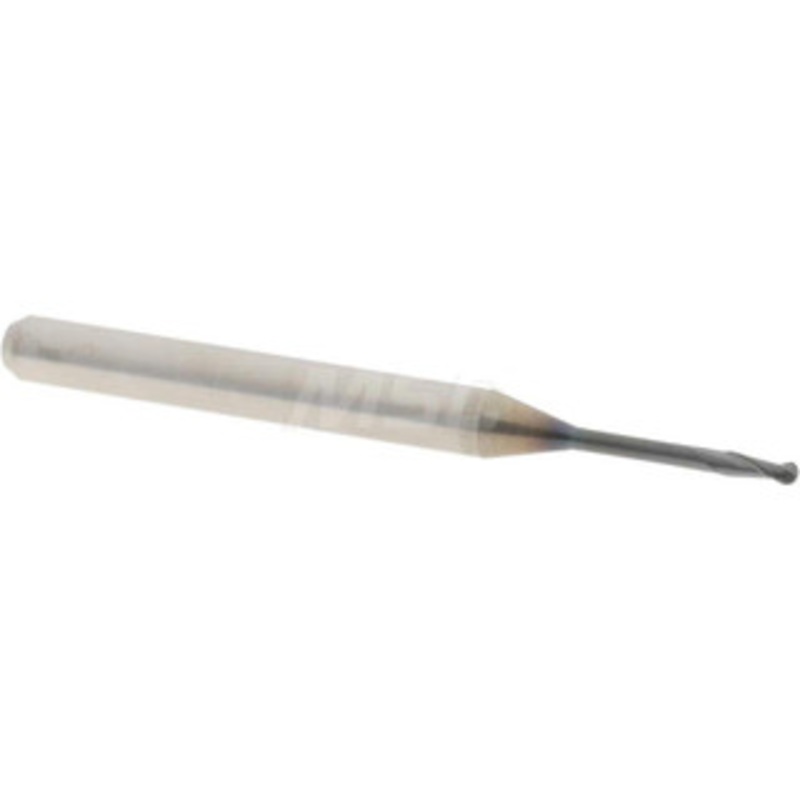 Accupro 0.045 Diam, 0.135 LOC, 2 Flute Solid Carbide Ball End Mill AlTiN Finish, Single End, 1-1/2 OAL, 1/8 Shank Diam, Spiral Flute 6500729 – 64535081