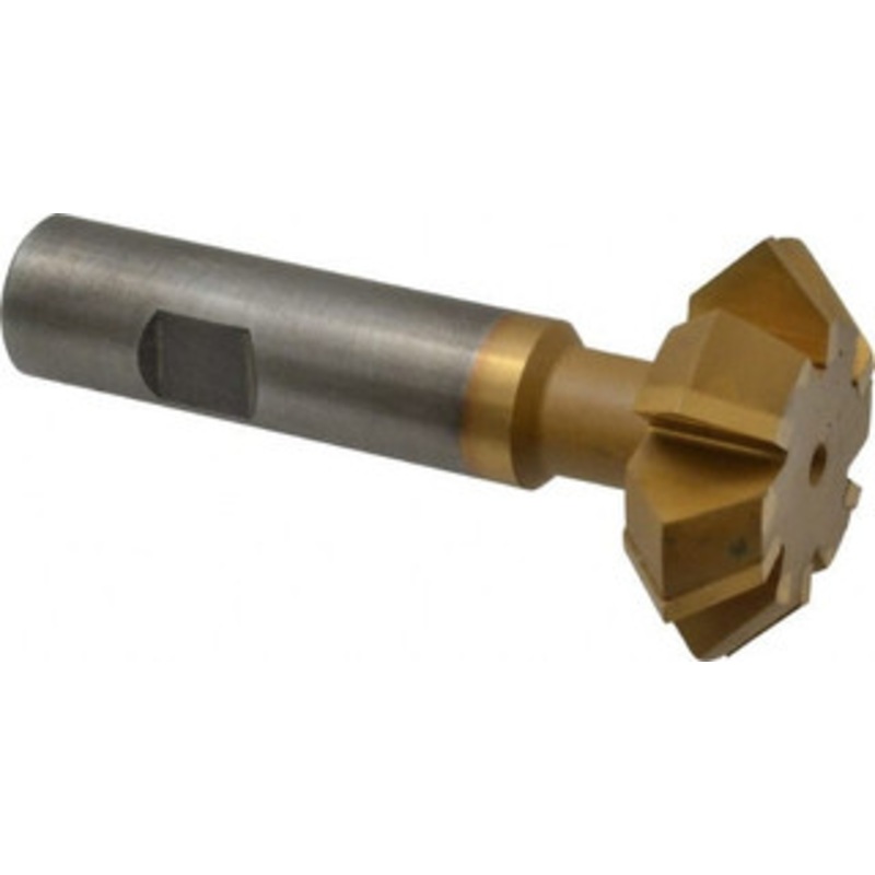 Whitney Tool 1-7/8 1-7/8 Cut Diam, 5/8 Cut Width, 3/4 Shank, Carbide-Tipped Double-Angle Cutter TiN Finish, 6 Teeth, Weldon Flat 35114 – 03025475