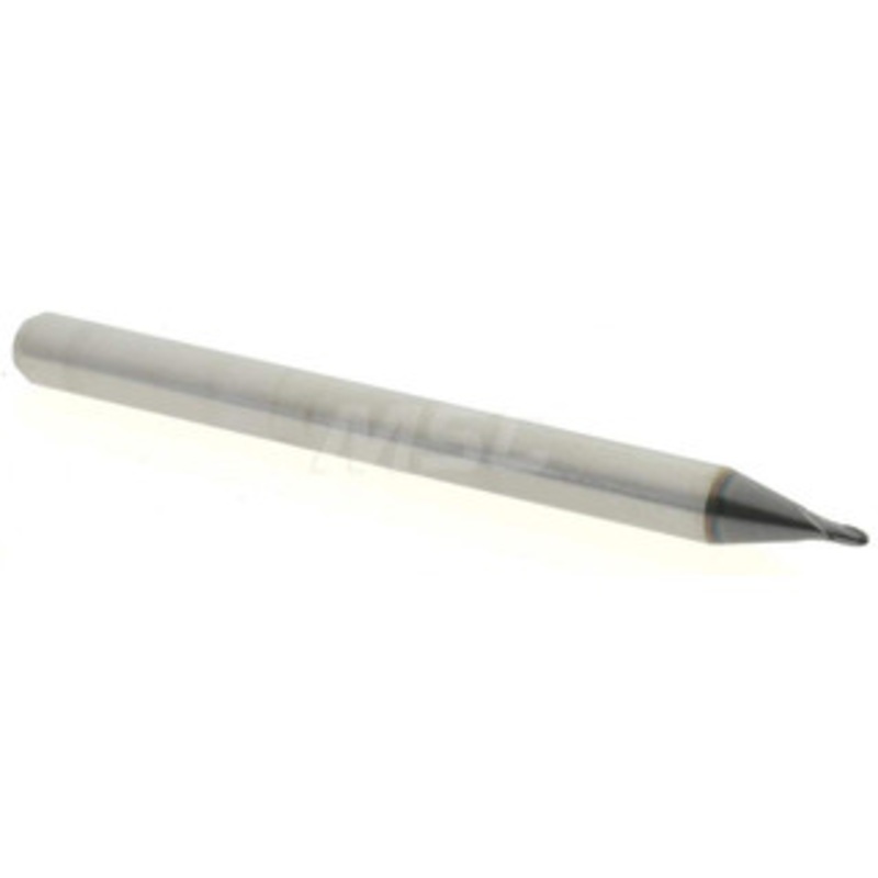 Accupro 0.032 Diam, 0.048 LOC, 2 Flute Solid Carbide Ball End Mill AlTiN Finish, Single End, 1-1/2 OAL, 1/8 Shank Diam, Spiral Flute 6500609 – 52441870