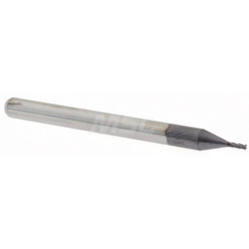 Accupro 0.03, 0.09 LOC, 1/8 Shank Diam, 1-1/2 OAL, 4 Flute, Solid Carbide Square End Mill Single End, AlTiN Finish, Spiral Flute, 30 Helix, Centercutting, Series Miniature 6501910 – 78958311