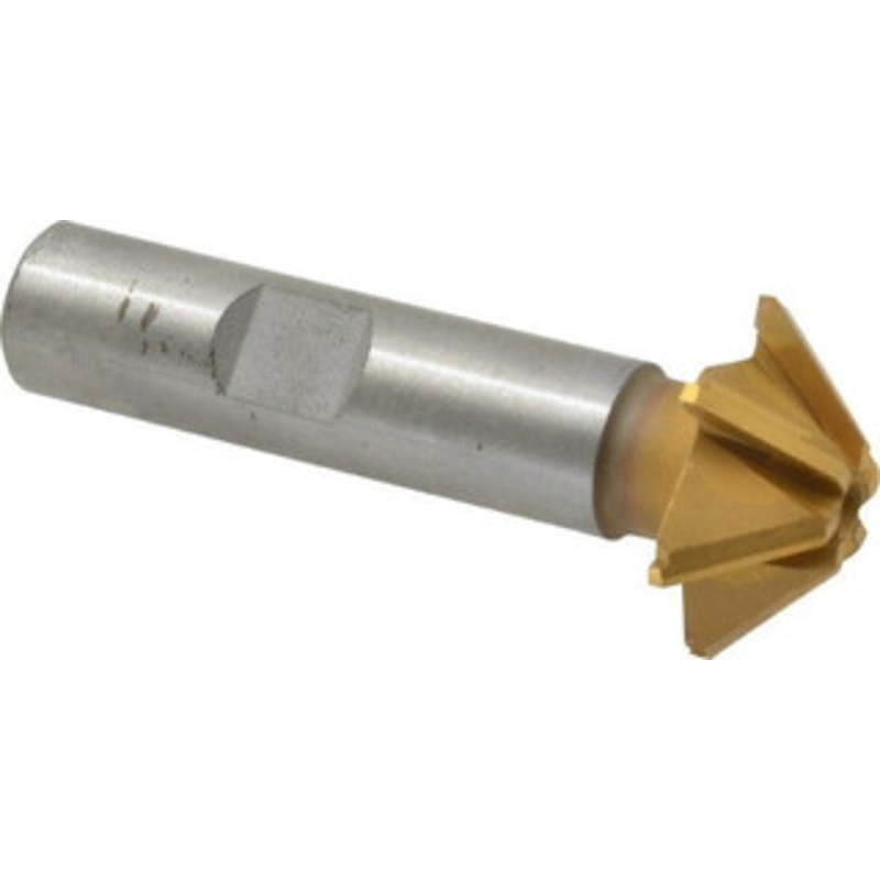 Whitney Tool 1 x 5/16 45 6-Tooth Carbide-Tipped Single-Angle Cutter TiN Finish, Right Hand Cut, 2-1/2 OAL, 1/2 Shank Diam, Shank Connection, Weldon Flat 35605 – 03025822