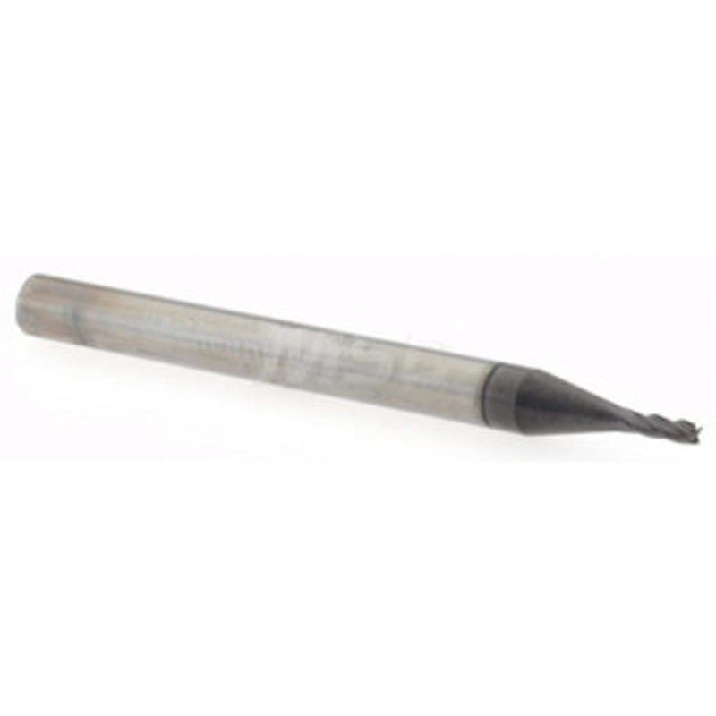 Accupro 0.043, 0.129 LOC, 1/8 Shank Diam, 1-1/2 OAL, 4 Flute, Solid Carbide Square End Mill Single End, AlTiN Finish, Spiral Flute, 30 Helix, Centercutting, Right Hand Cut, Right Hand Flute, Series Miniature 6501939 – 62778006