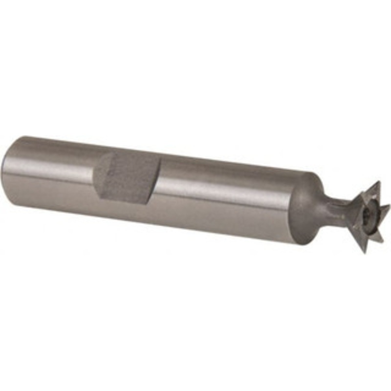 Whitney Tool 45 3/8 Cut Diam, 1/8 Cut Width, High Speed Steel Dovetail Cutter Uncoated, 3/8 Shank Diam, 1-15/16 Shank Length, 2-1/8 OAL, 6 Teeth, Weldon Flat 10260 – 05041215