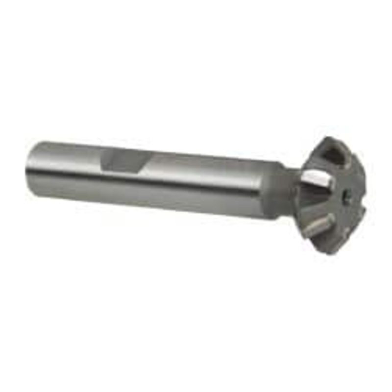 Whitney Tool 3/4 3/4 Cut Diam, 1/4 Cut Width, 3/8 Shank, Carbide-Tipped Double-Angle Cutter Uncoated, 6 Teeth, 2-3/8 OAL, Weldon Flat 30110 – 03025376