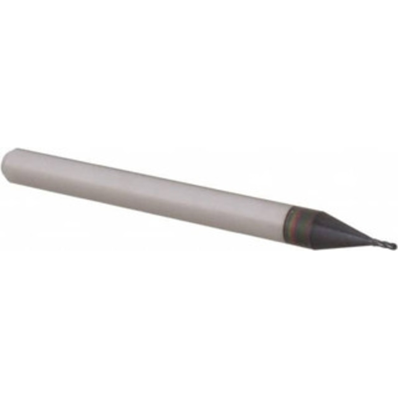 Accupro 0.023 Diam, 0.069 LOC, 4 Flute Solid Carbide Ball End Mill AlTiN Finish, Single End, 1-1/2 OAL, 1/8 Shank Diam, Spiral Flute AP61724993 – 61724993