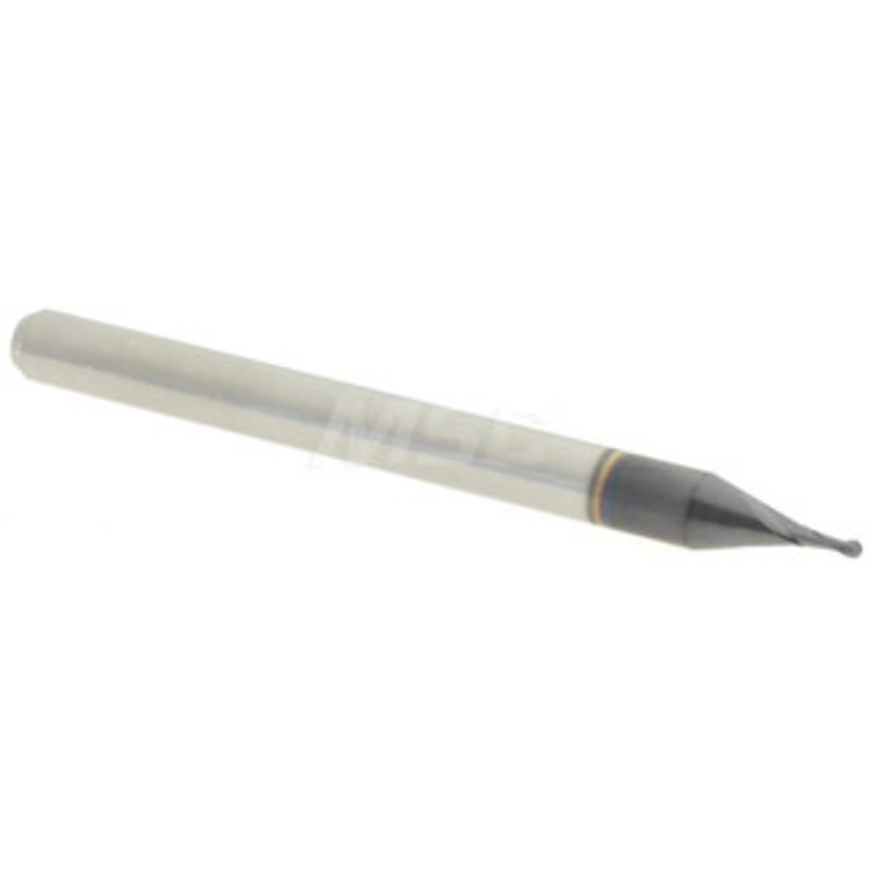 Accupro 0.029 Diam, 0.087 LOC, 2 Flute Solid Carbide Ball End Mill AlTiN Finish, Single End, 1-1/2 OAL, 1/8 Shank Diam, Spiral Flute 6500458 – 52441557