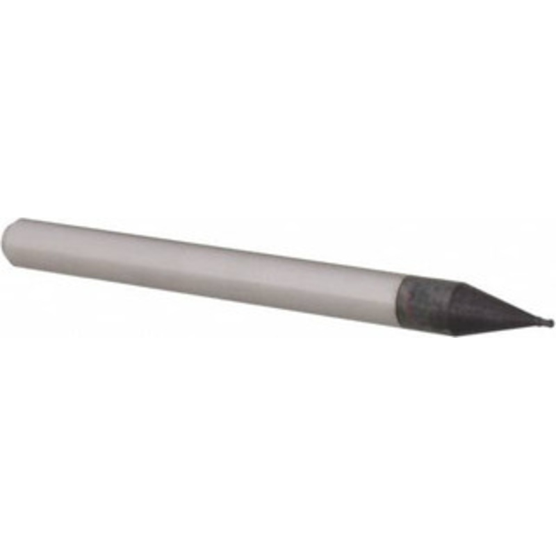 Accupro 0.021 Diam, 0.031 LOC, 4 Flute Solid Carbide Ball End Mill AlTiN Finish, Single End, 1-1/2 OAL, 1/8 Shank Diam, Spiral Flute AP61728465 – 61728465