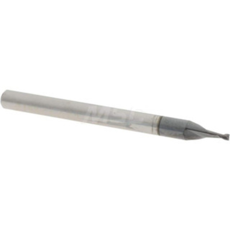 Accupro 0.04, 0.06 LOC, 1/8 Shank Diam, 1-1/2 OAL, 2 Flute, Solid Carbide Square End Mill Single End, AlTiN Finish, Spiral Flute, 30 Helix, Centercutting, Right Hand Cut, Right Hand Flute, Series Miniature 6500317 – 37291044