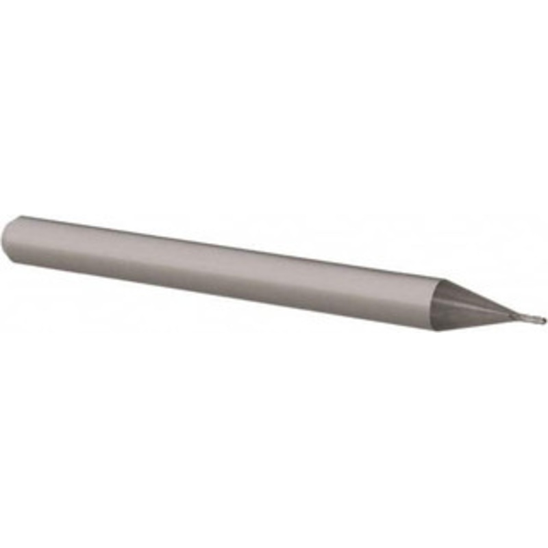 Accupro 0.02 Diam, 0.06 LOC, 4 Flute Solid Carbide Ball End Mill Uncoated, Single End, 1-1/2 OAL, 1/8 Shank Diam, Spiral Flute AP61725081 – 61725081