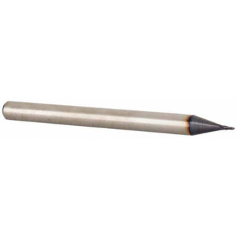 Accupro 0.024 Diam, 0.04 LOC, 2 Flute Solid Carbide Ball End Mill TiAlN Finish, Single End, 1-1/2 OAL, 1/8 Shank Diam, Spiral Flute EM96092401 – 87636502