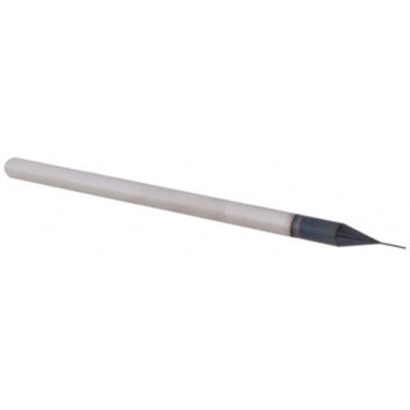 Accupro 0.01 Diam, 0.015 LOC, 3 Flute Solid Carbide Ball End Mill AlTiN Finish, Single End, 2-1/2 OAL, 1/8 Shank Diam, Spiral Flute AP61728598 – 61728598