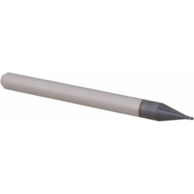 Accupro 0.023 Diam, 0.035 LOC, 4 Flute Solid Carbide Ball End Mill AlTiN Finish, Single End, 1-1/2 OAL, 1/8 Shank Diam, Spiral Flute AP61728168 – 61728168