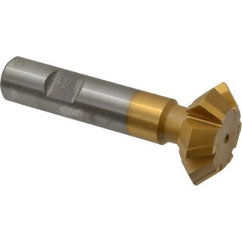 Whitney Tool 1-3/8 1-3/8 Cut Diam, 1/2 Cut Width, 5/8 Shank, Carbide-Tipped Double-Angle Cutter TiN Finish, 6 Teeth, Weldon Flat 35112 – 03025459