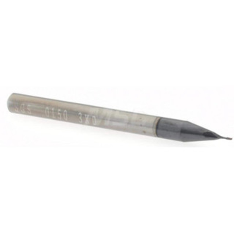 Accupro 0.015 Diam, 0.045 LOC, 2 Flute Solid Carbide Ball End Mill AlTiN Finish, Single End, 1-1/2 OAL, 1/8 Shank Diam, Spiral Flute 6500424 – 52441417