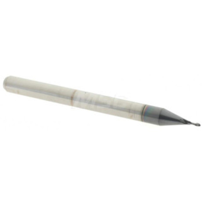 Accupro 0.024 Diam, 0.072 LOC, 2 Flute Solid Carbide Ball End Mill AlTiN Finish, Single End, 1-1/2 OAL, 1/8 Shank Diam, Spiral Flute 6500447 – 52441508