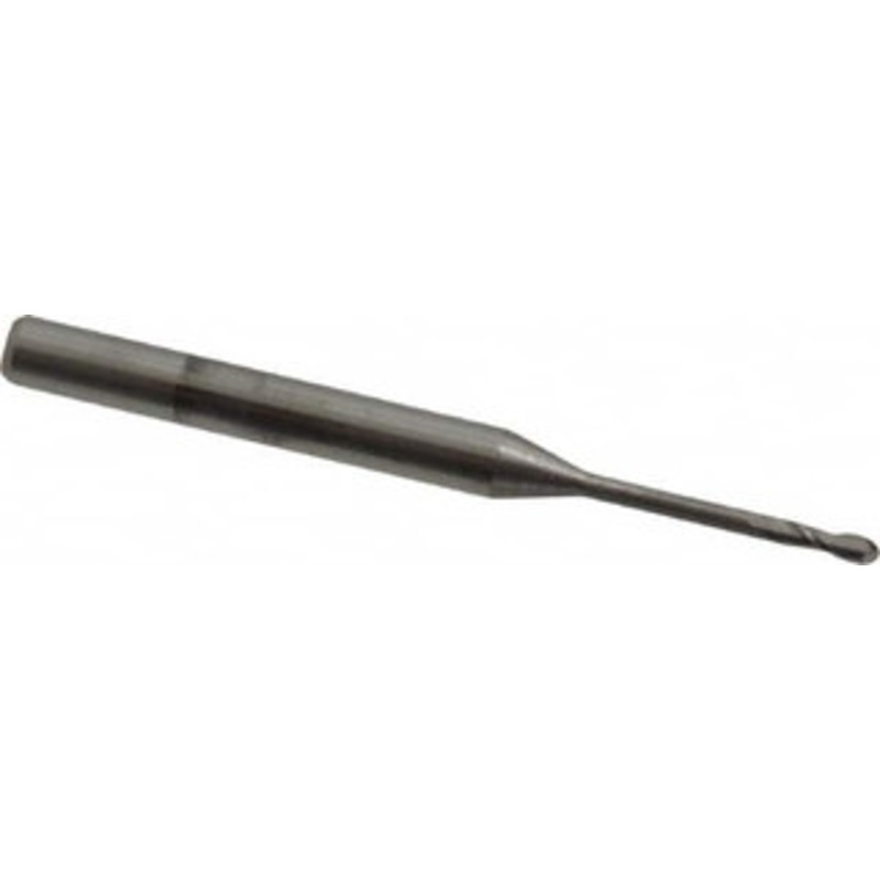 Accupro 0.05 Diam, 0.15 LOC, 2 Flute Solid Carbide Ball End Mill Uncoated, Single End, 1-1/2 OAL, 1/8 Shank Diam, Spiral Flute 6500731 – 64536428