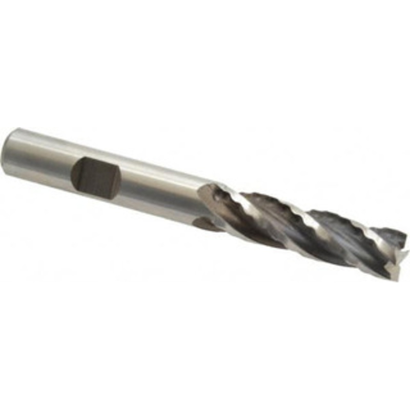 Weldon 3/8 Diam 4-Flute 30 High Speed Steel Square Roughing & Finishing End Mill Uncoated, 1-3/8 LOC, 3-1/8 OAL, 3/8 Shank Diam, Regular Length 66104-00-W – 81752255