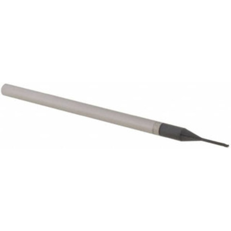 Accupro 0.03 Diam, 0.045 LOC, 3 Flute Solid Carbide Ball End Mill AlTiN Finish, Single End, 2-1/2 OAL, 1/8 Shank Diam, Spiral Flute AP61729752 – 61729752