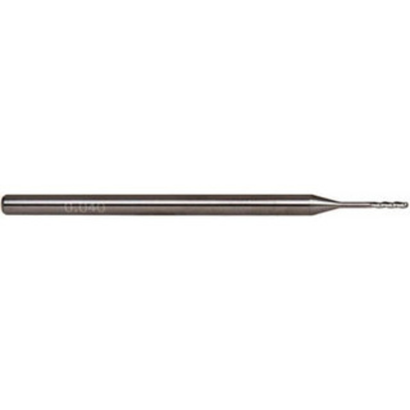 Accupro 0.04 Diam, 0.2 LOC, 3 Flute Solid Carbide Ball End Mill Uncoated, Single End, 2-1/2 OAL, 1/8 Shank Diam, Spiral Flute AP58748369 – 58748369