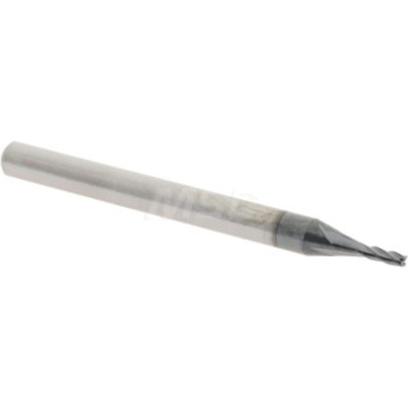 Accupro 0.045 Diam 4 Flute Solid Carbide 0.005 Corner Radius End Mill AlTiN Finish, 1-1/2 OAL, 0.135 LOC, 3/16 Shank Diam, 30 Helix, RH Cut, RH Flute, Centercutting 6503924 – 64542335