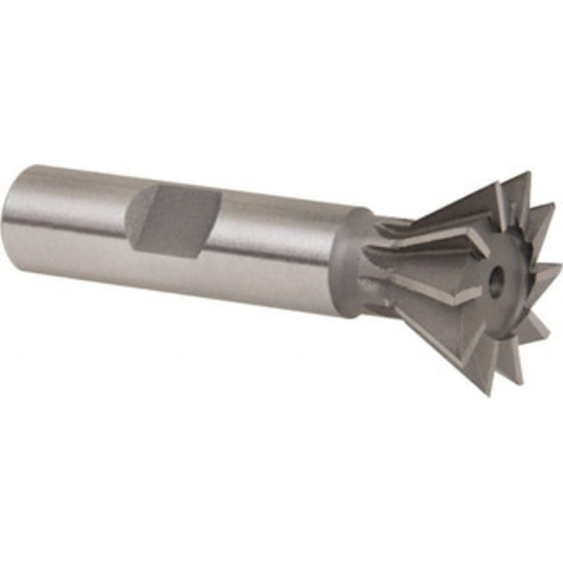 Whitney Tool 60 1 Cut Diam, 7/16 Cut Width, Cobalt Dovetail Cutter Uncoated, 1/2 Shank Diam, 2-1/2 OAL, 10 Teeth, Weldon Flat 20271 – 05040423