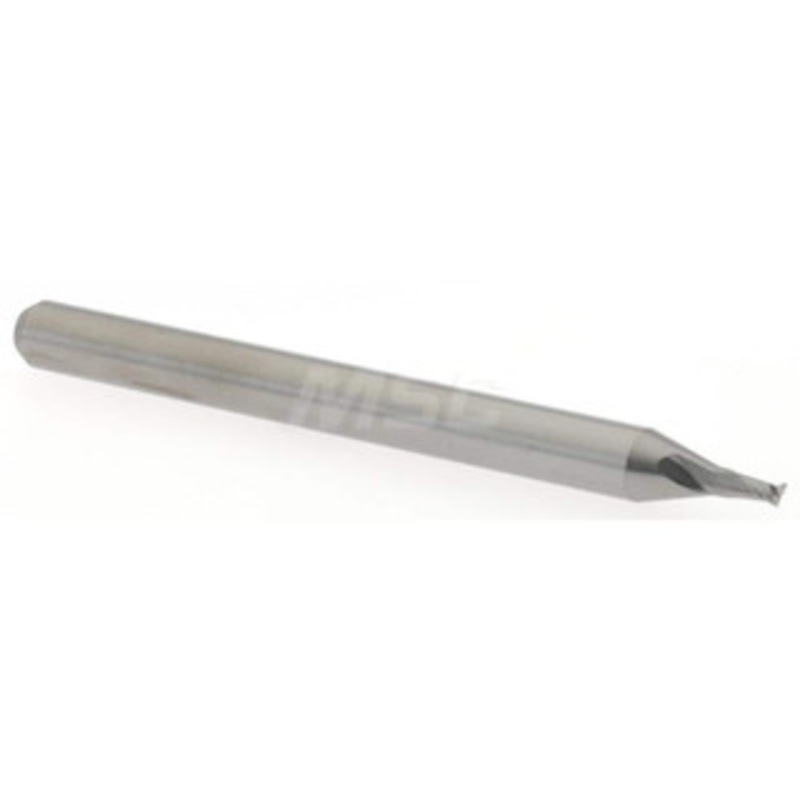 Accupro 0.045, 0.068 LOC, 1/8 Shank Diam, 1-1/2 OAL, 2 Flute, Solid Carbide Square End Mill Single End, Uncoated, Spiral Flute, 30 Helix, Centercutting, Right Hand Cut, Right Hand Flute, Series Miniature 6500323 – 37290699