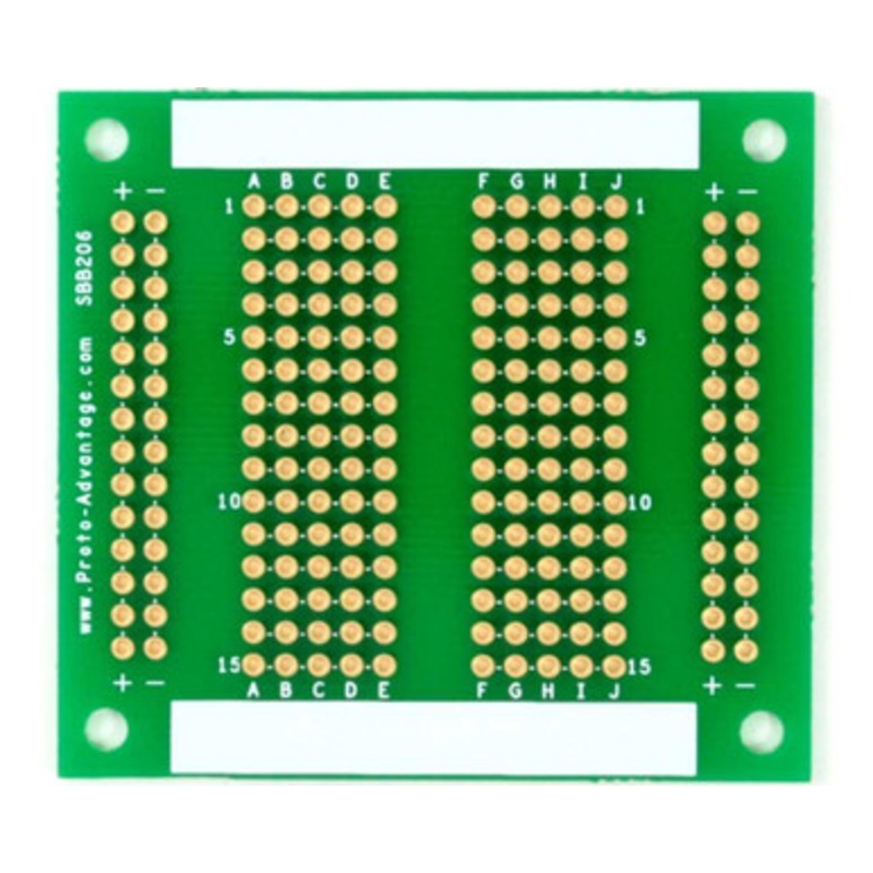 206 pts solder-in breadboard (Exact Solderless Match)