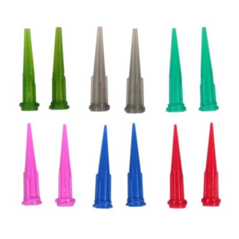 Dispensing Needles / Syringe Tips Assorted 12 Pack Conical Plastic (Tapered Tip, 1.25) (2 each of 6 Different Tips) / Kit (Luer
