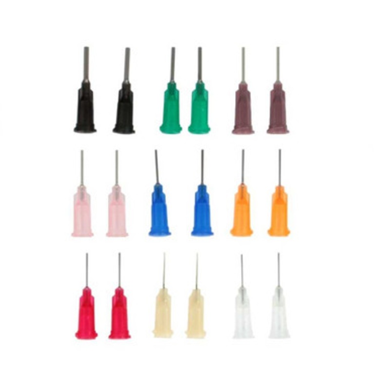 Dispensing Needles / Syringe Tips Assorted 18 Pack Straight Stainless Steel (0.5) (2 each of 9 Different Tips) / Kit (Luer Lock