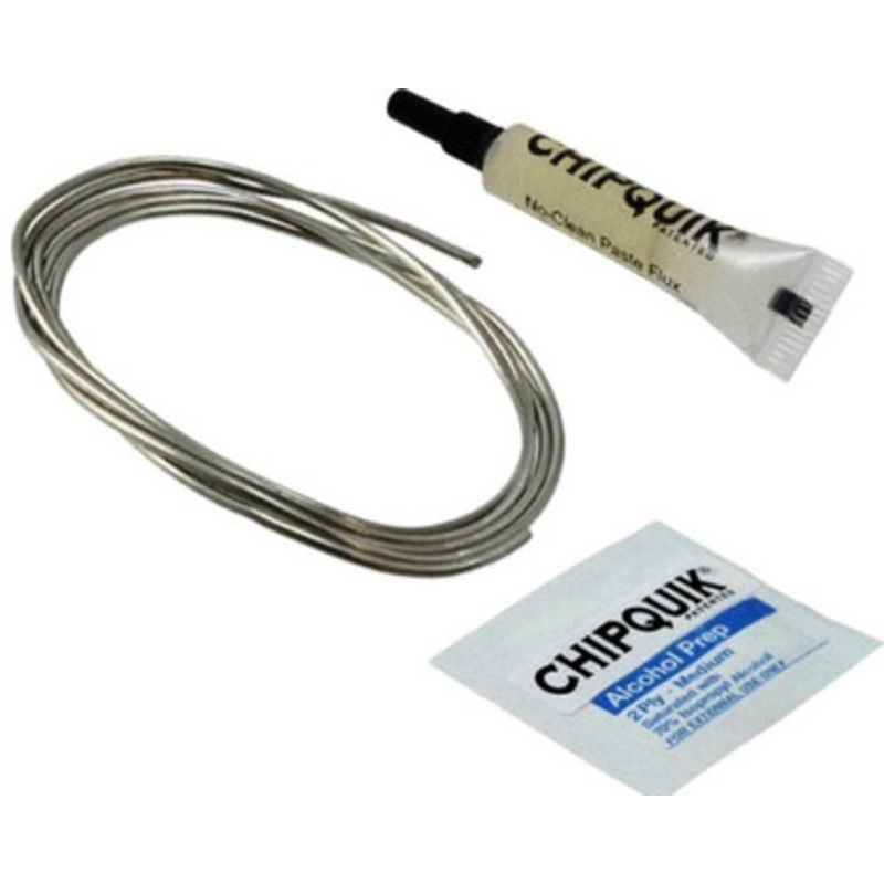 SMD Removal Kit (ChipQuik Alloy 2.5ft, flux, alcohol pads) leaded