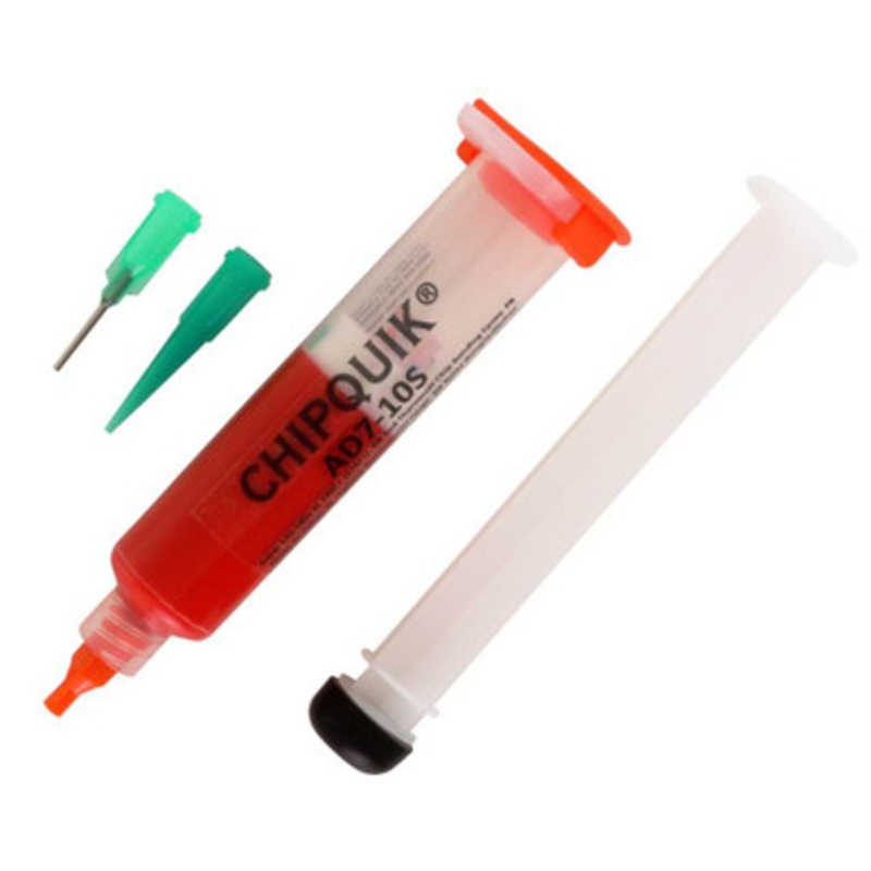 Thermoset Chip Bonding Epoxy (Red) 10g/10cc syringe (Thermal (Heat) Cure Adhesive/Glue)
