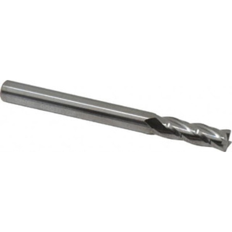 YG-1 3/16 Diam, 5/8 Length of Cut, 3/16 Shank Diam, 2 OAL, 4 Flute Solid Carbide Square End Mill Single End, Uncoated, Spiral Flute, 30 Helix Angle, Regular Length 07565 – 93396638