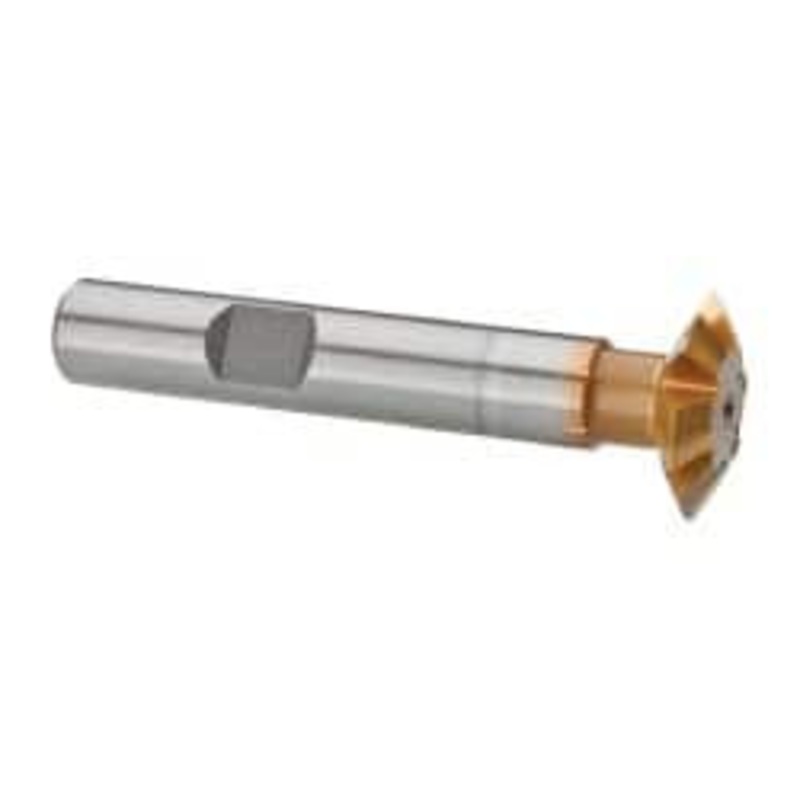 Whitney Tool 3/4 3/4 Cut Diam, 3/16 Cut Width, 3/8 Shank, Carbide-Tipped Double-Angle Cutter TiN Finish, 6 Teeth, Weldon Flat 35104 – 03025319