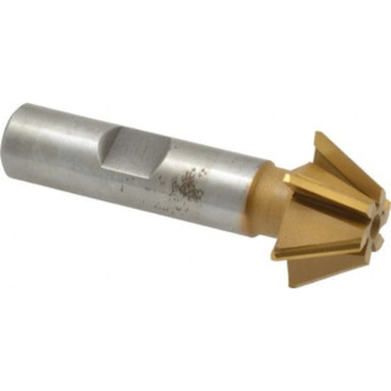 Whitney Tool 1 x 7/16 60 6-Tooth Carbide-Tipped Single-Angle Cutter TiN Finish, Right Hand Cut, 2-1/2 OAL, 1/2 Shank Diam, Shank Connection, Weldon Flat 35612 – 03025905