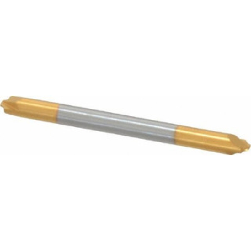 Accupro 0.031 Radius, 1/8 Diam, 2 Flute Solid Carbide Corner Rounding End Mill Double End, TiN Finish, 1-1/2 OAL, 1/8 Shank Diam 12179315 – 01176965
