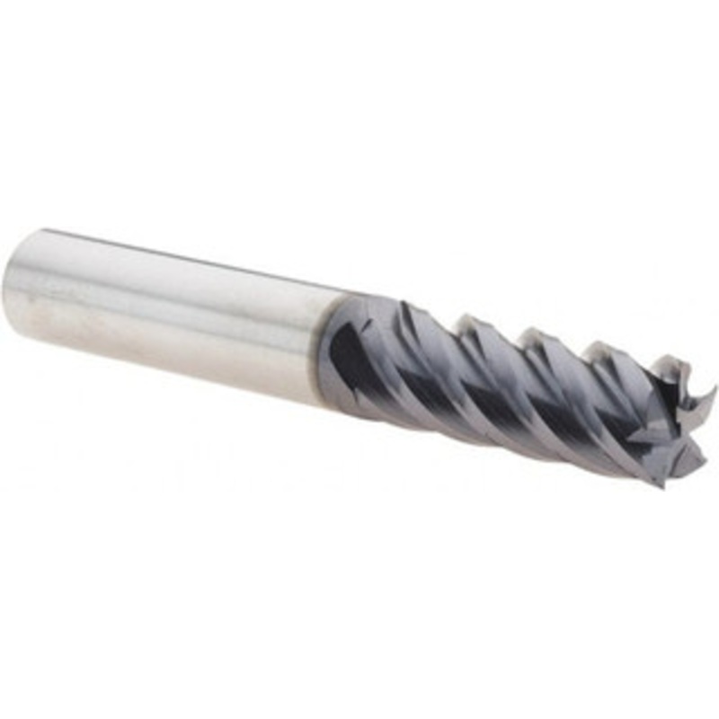 YG-1 3/8, 1 LOC, 3/8 Shank Diam, 2-1/2 OAL, 5 Flute, Solid Carbide Square End Mill Single End, TiAlN Finish, Spiral Flute, 45 Helix, Right Hand Cut, Right Hand Flute 86584TF – 02723203